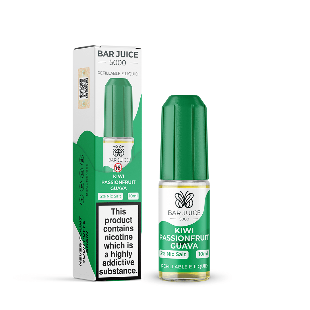 5mg / Kiwi Passionfruit Guava Bar Juice 5000 10ml Nic Salts