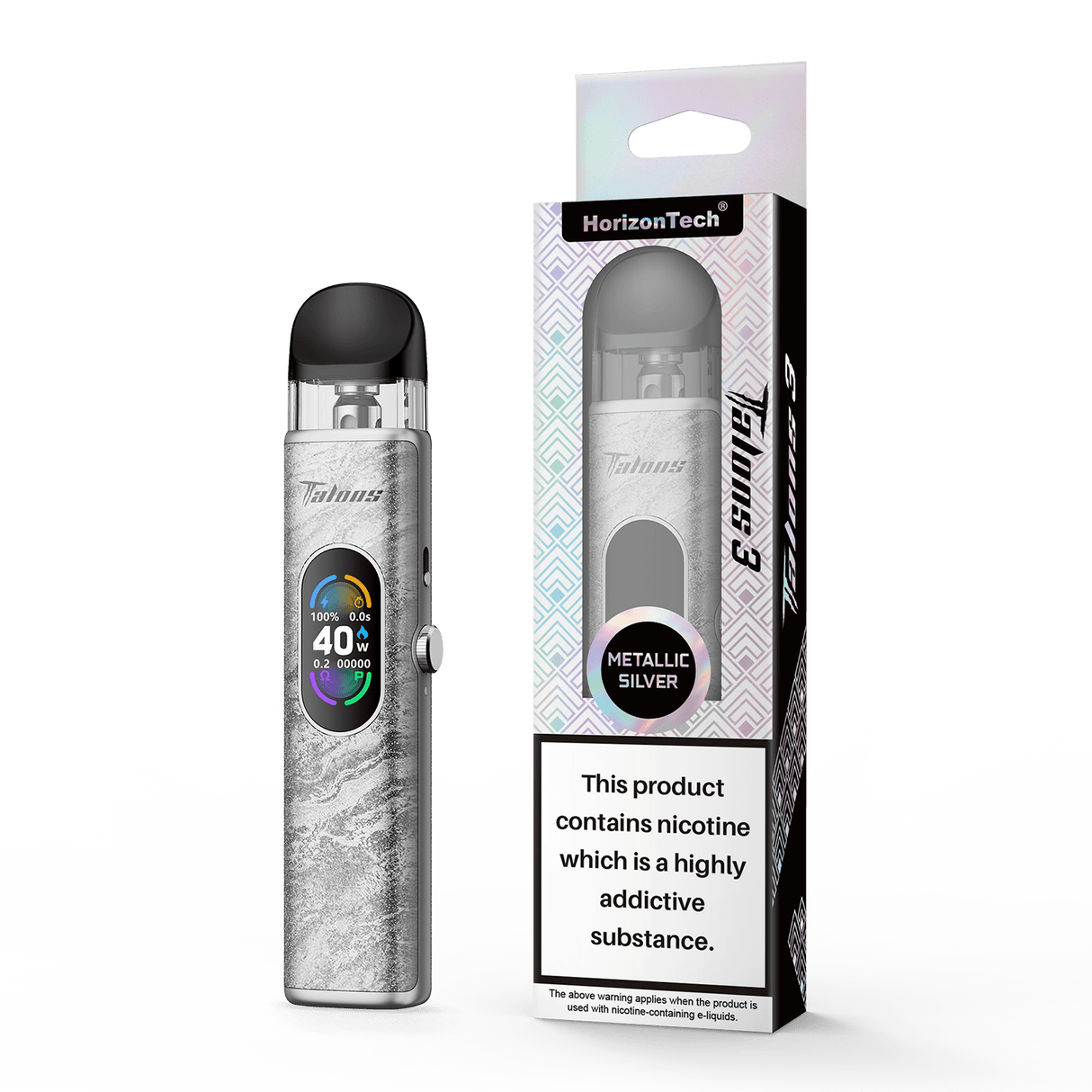 Metallic Silver HorizonTech Talons 3 Pod Kit