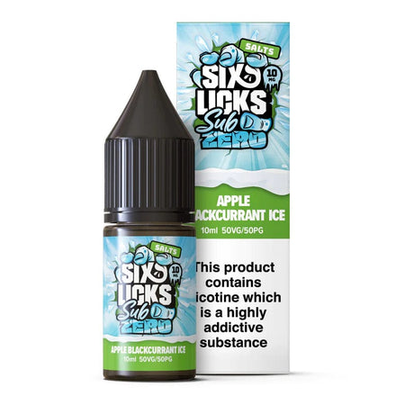 Apple Blackcurrant Ice / 10mg Six Licks Sub Zero Nic Salts