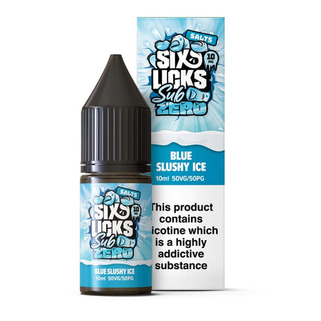 Blue Slush Ice / 10mg Six Licks Sub Zero Nic Salts