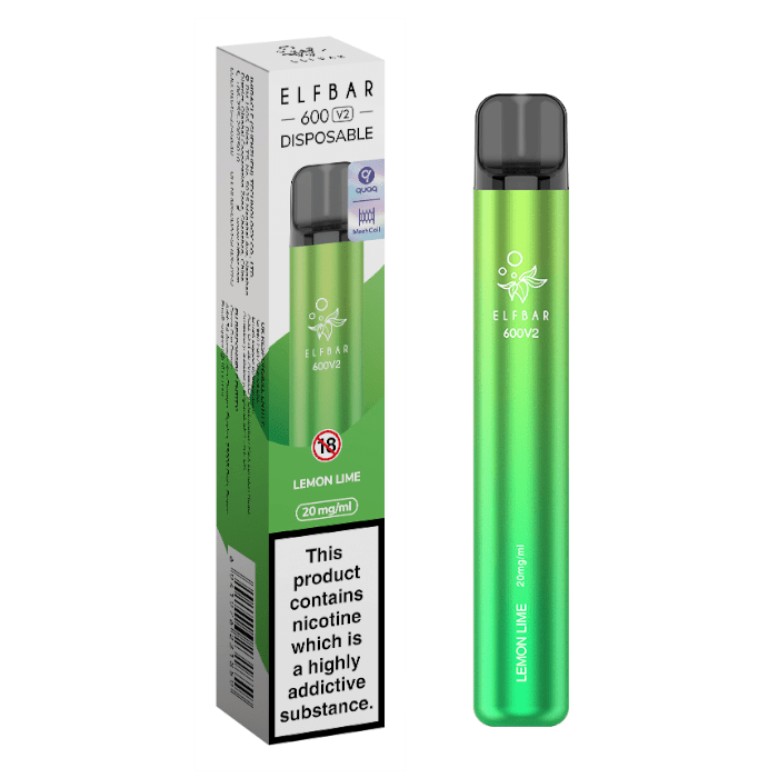 Lemon Lime Elfbar V2 600 Puff Disposable Vape