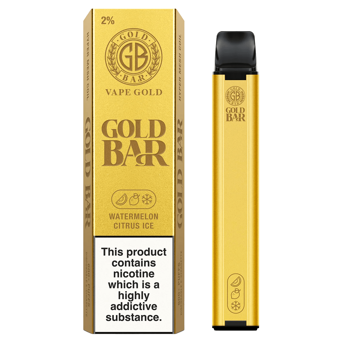 Watermelon Citrus Ice Gold Bar 600 Disposable