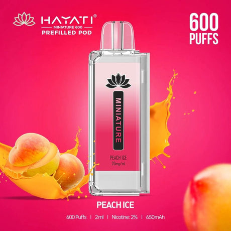 Peach Ice Hayati Miniature 600 Pre-filled Pod