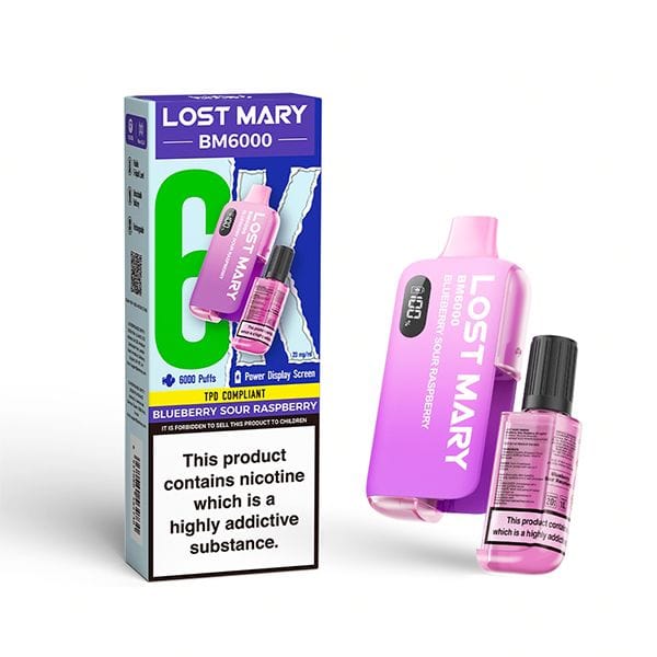 Blueberry Sour Raspberry Lost Mary BM6000 Disposable Vape