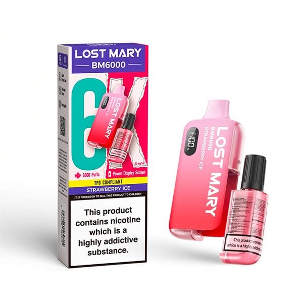 Strawberry Ice Lost Mary BM6000 Disposable Vape