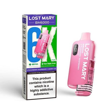 Strawberry Raspberry Cherry Ice Lost Mary BM6000 Prefilled Pod Kit
