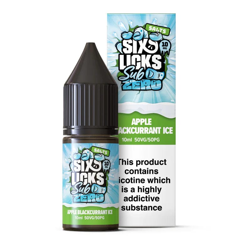 Apple Blackcurrant Ice / 10mg Six Licks Sub Zero Nic Salts