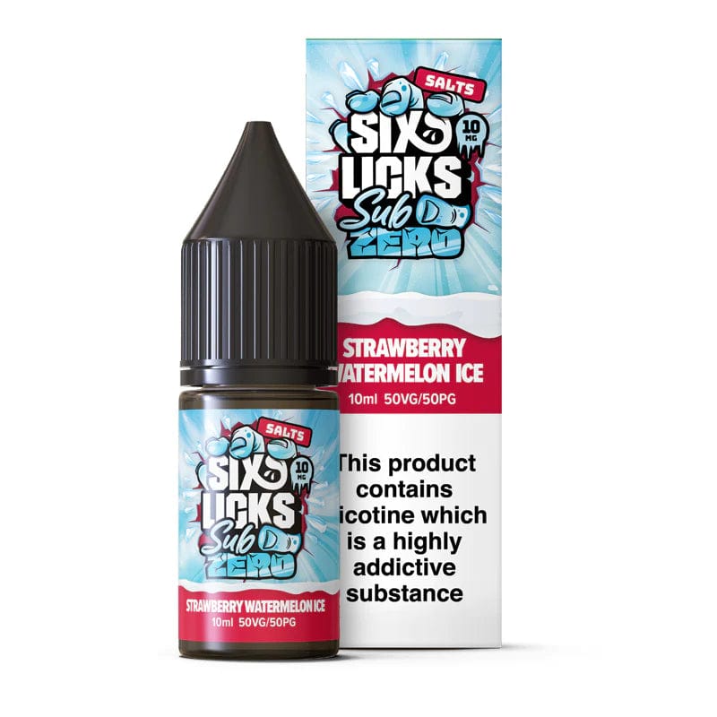 Strawberry Watermelon Ice / 10mg Six Licks Sub Zero Nic Salts