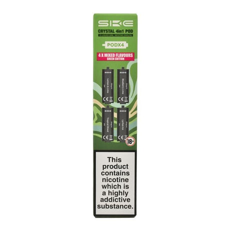 Green Edition SKE Crystal 4 in 1 2400 Disposable Pre-Filled Replacement Pods (4 Pack)