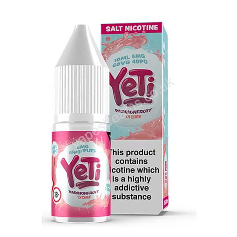 5mg / Passion fruit Lychee Yeti 10ml Nic Salts